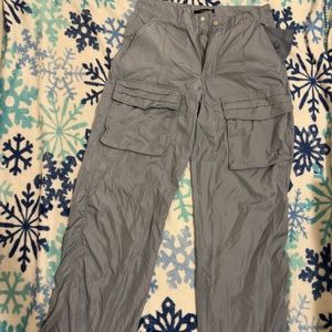 blue/grey reflective cargo pants forever 21